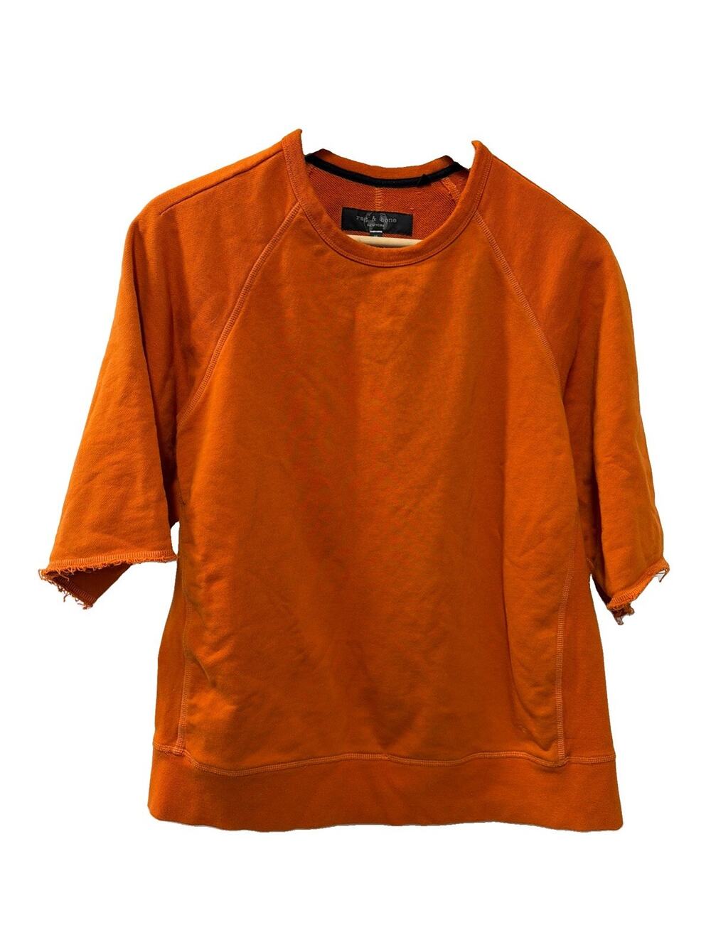 rag & bone women's Orange Cotton 3/4th Pullover Sweater Size Medium
